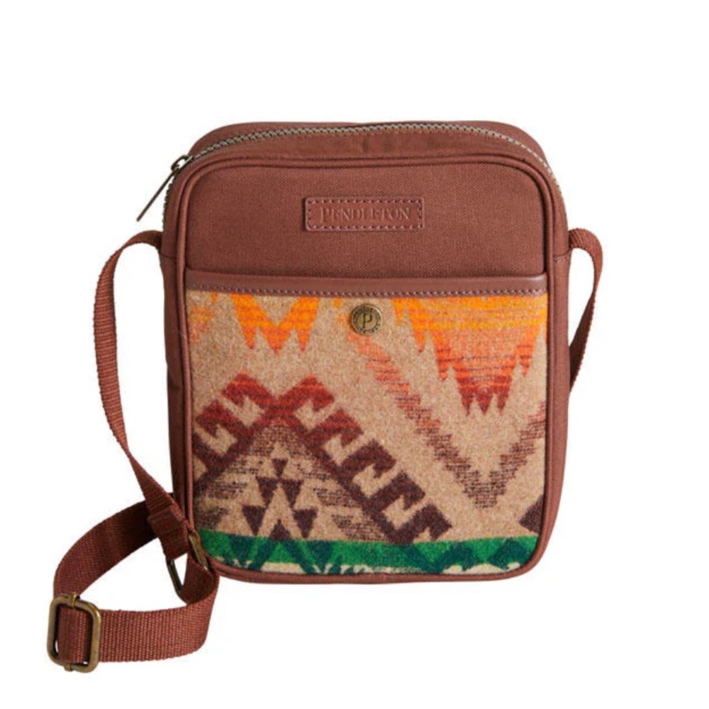 Pendleton Brown & Multicolor Aztec Messenger Bag - image 1